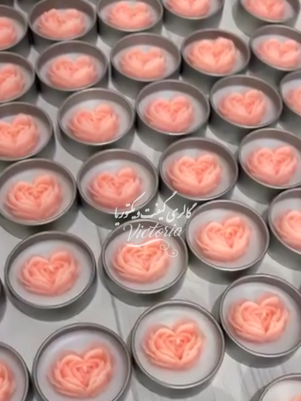 گیفت شمع رز قلبی داخل قوطی