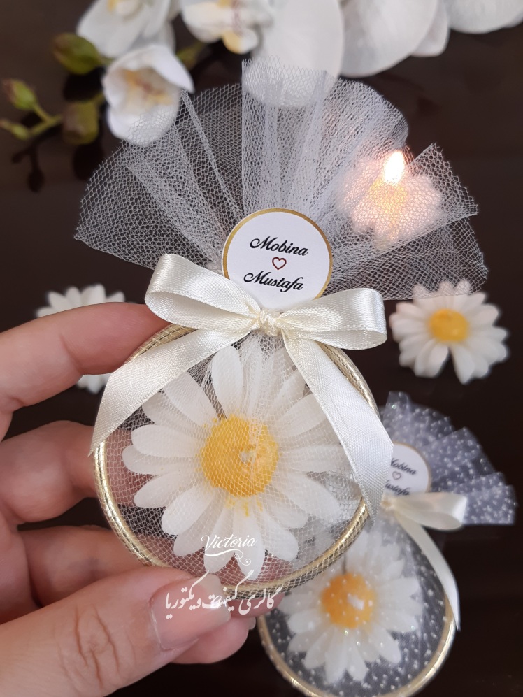 گیفت شمع بابونه حلقه ای